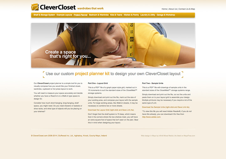 CleverCloset website design 4