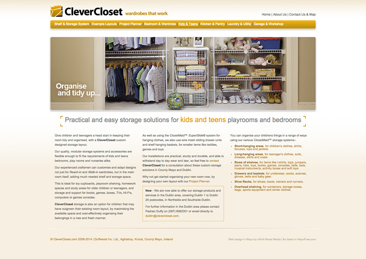 CleverCloset web page design 6