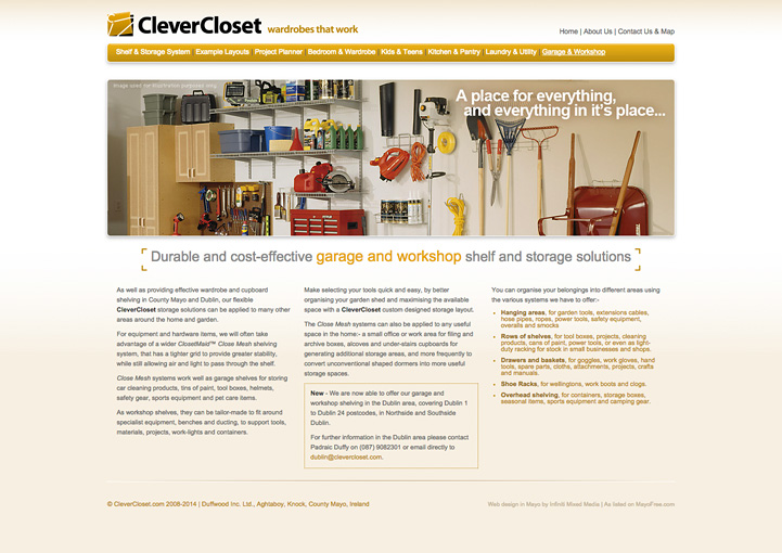 CleverCloset web page design 9