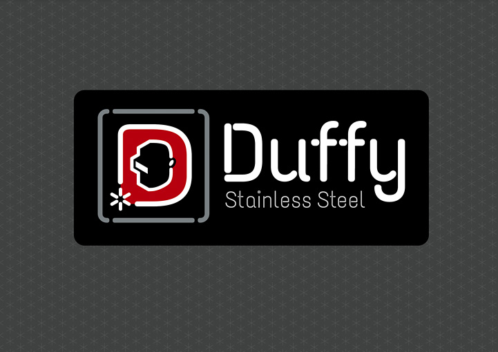 Duffy Stainless Steel logo design horizontal