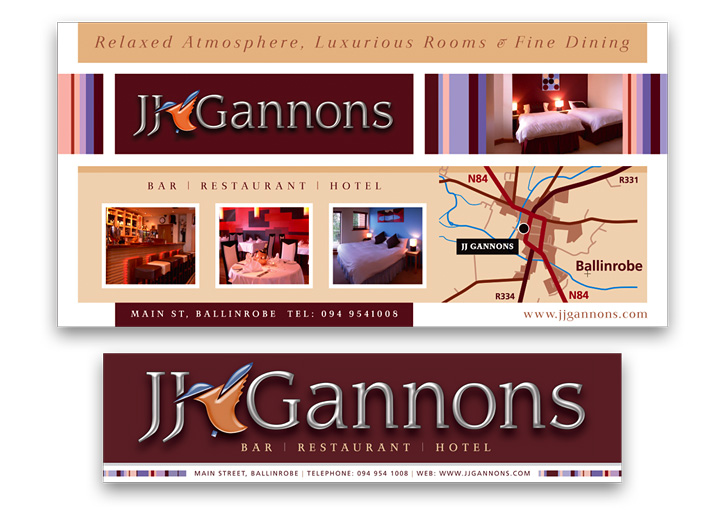 JJ Gannons Hotel sign designs
