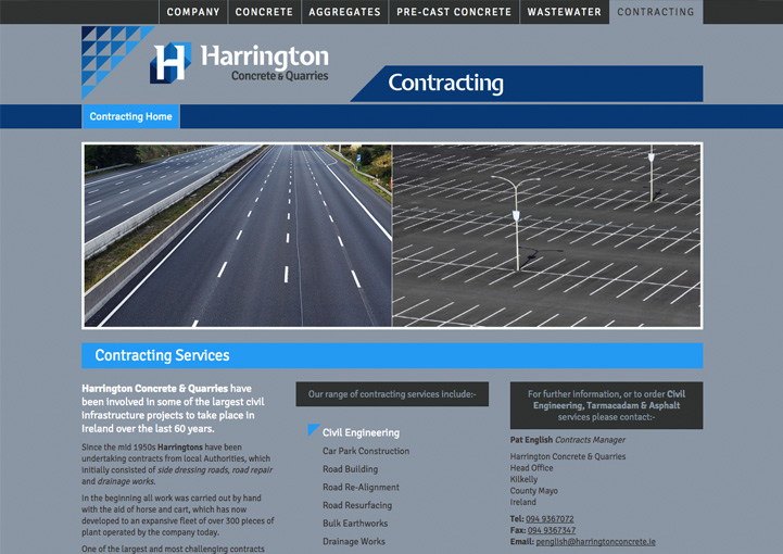 Harrington Concrete web design 6