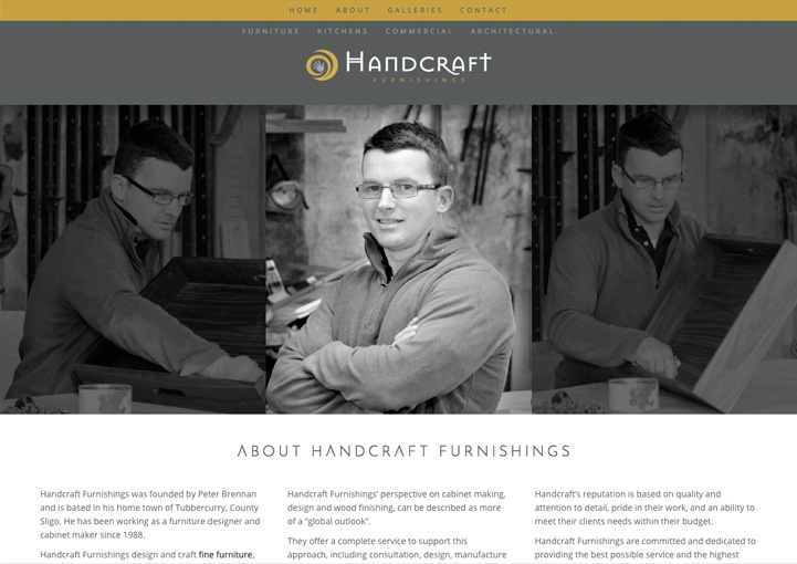 Handcraft Furnishings web site design 2