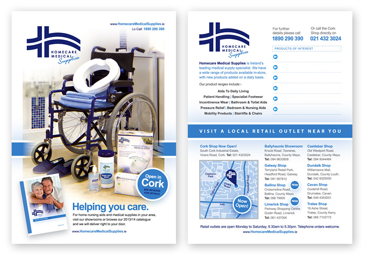 Homecare Medical Supplies Flyer Design Ballyhaunis