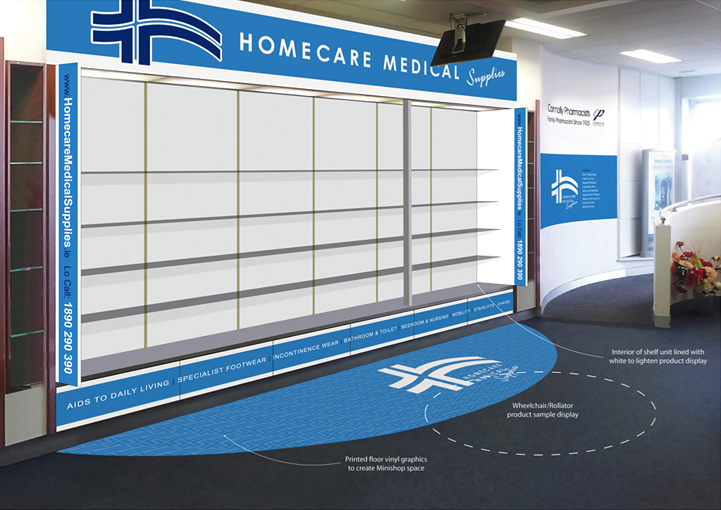 Homecare Medial Supplies shop retail signage design