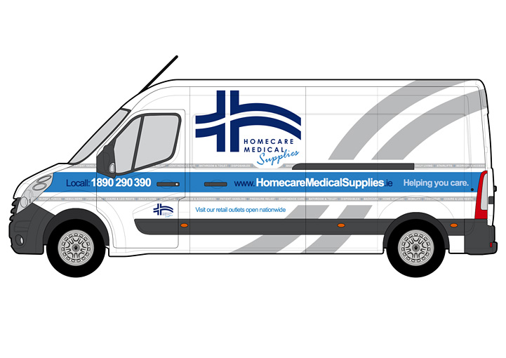 Homecare Medical Supplies Vehicle Graphics Design Ballyhaunis
