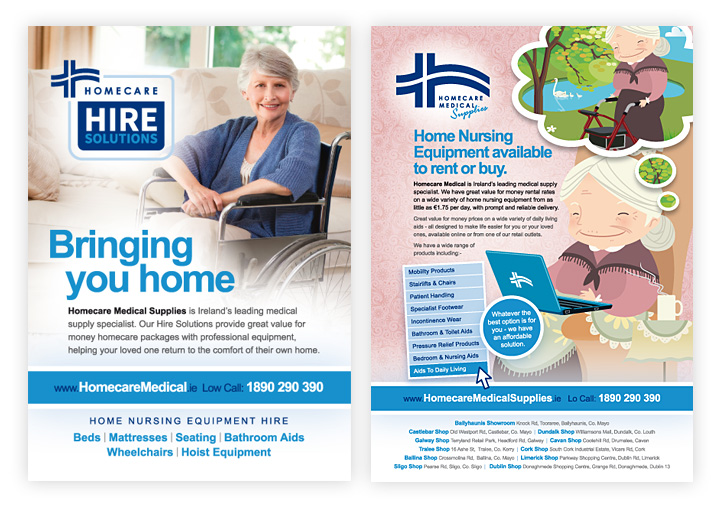 Homecare Medical Supplies Advertising Design Ballyhaunis