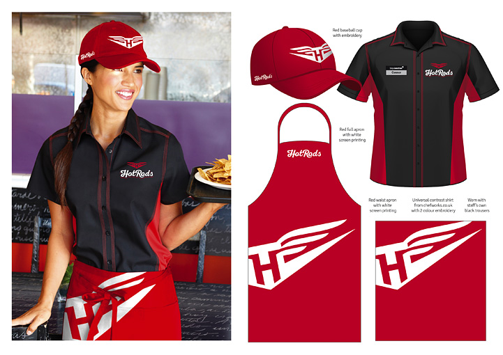 HotRods Fast Food uniform designs