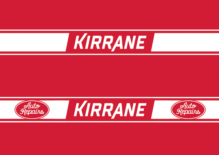 Kirrane Auto Repairs flat decals logo designs