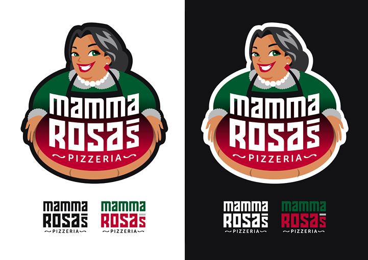 Mamma Rosa's Pizzeria brand design