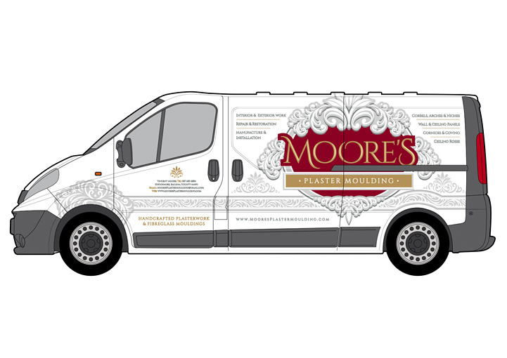 Moore's Plaster Moulding vehicle graphics design 2