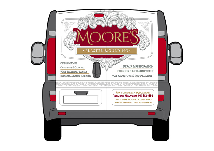 Moore's Plaster Moulding van wrap design 4