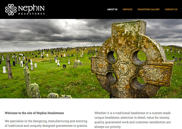 Nephin Headstones website design