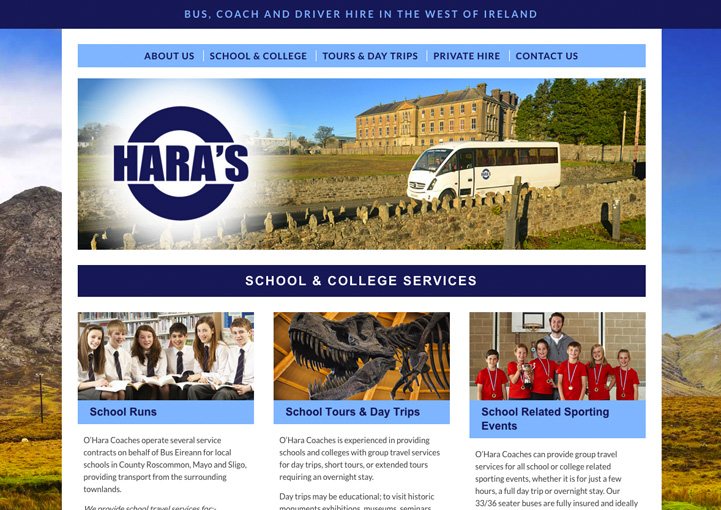 O'Haras Coaches web design 2