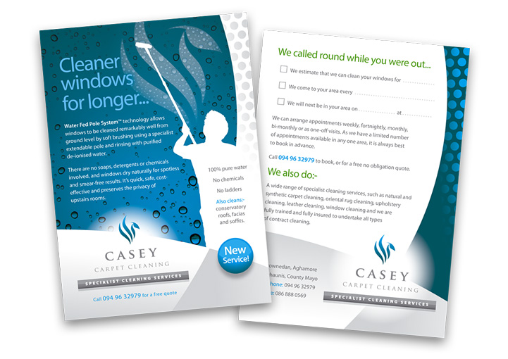 Casey Carpet Cleaning postcard design