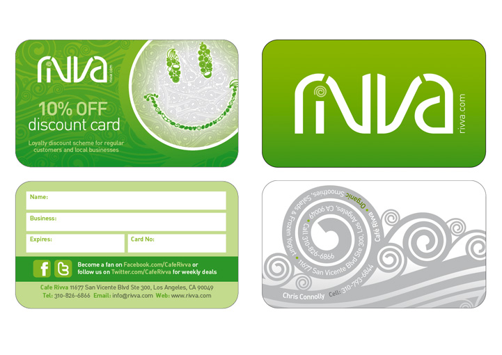 Rivva business card and loyalty card design