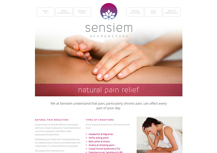 Sensiem Acupuncture brochure website design