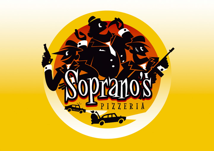 Soprano's Pizzeria brand design