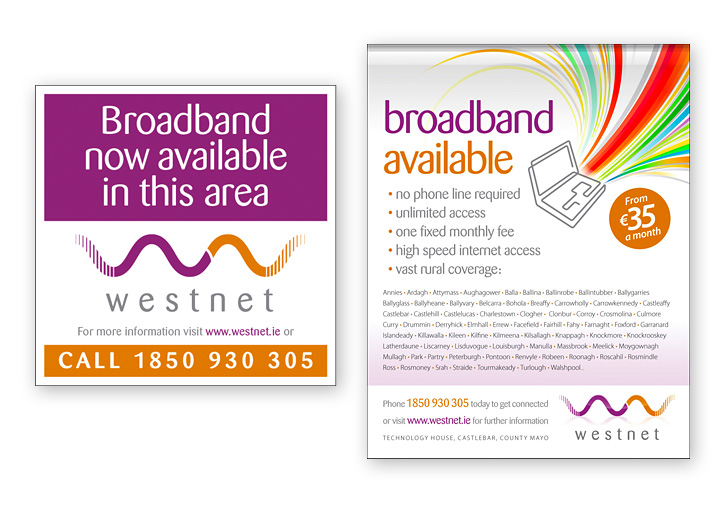 WestNet Broadband sign and advertising design