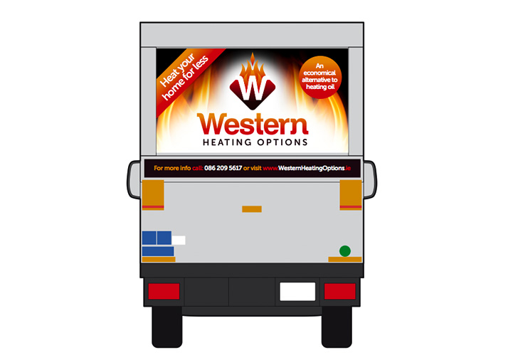 Western Heating Options van wrap design